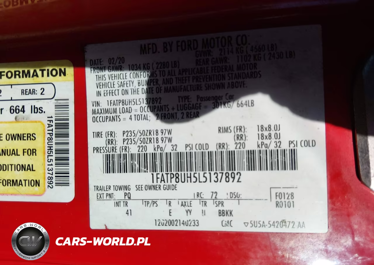 2020 Ford Mustang Ecoboost Premium VIN:1FATP8UH5L5137892 - 9