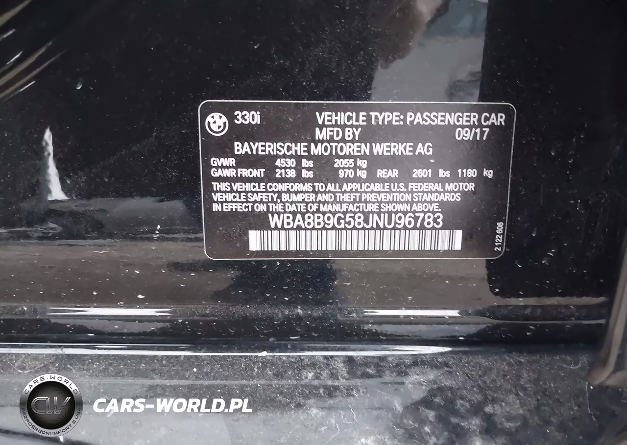 2018 BMW 330I VIN:WBA8B9G58JNU96783 - 9