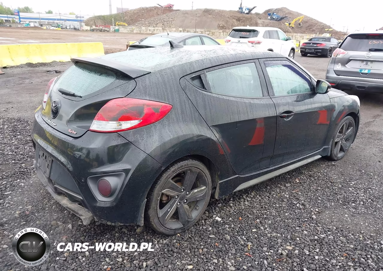 2013 Hyundai Veloster Turbo W-Blue VIN:KMHTC6AE3DU110679 - 4