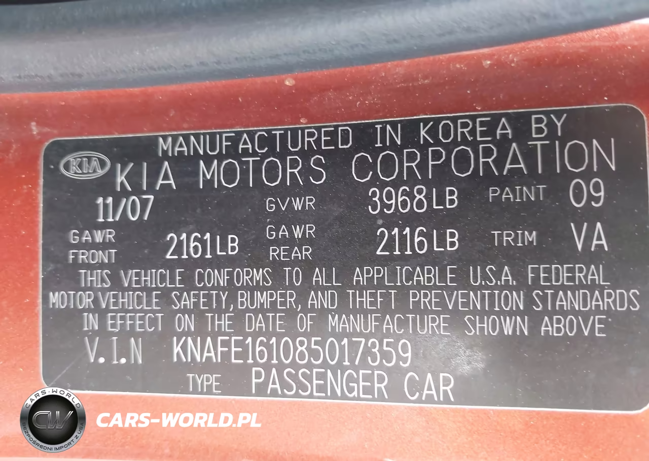 2008 Kia Spectra5 Sx VIN:KNAFE161085017359 - 9