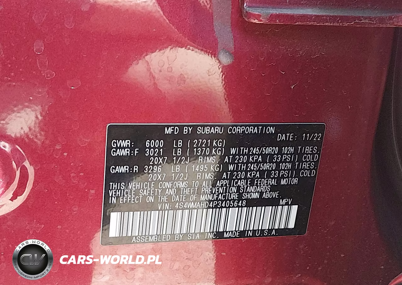 2023 Subaru Ascent Onyx Edition 7-Passenger VIN:4S4WMAHD4P3405648 - 9