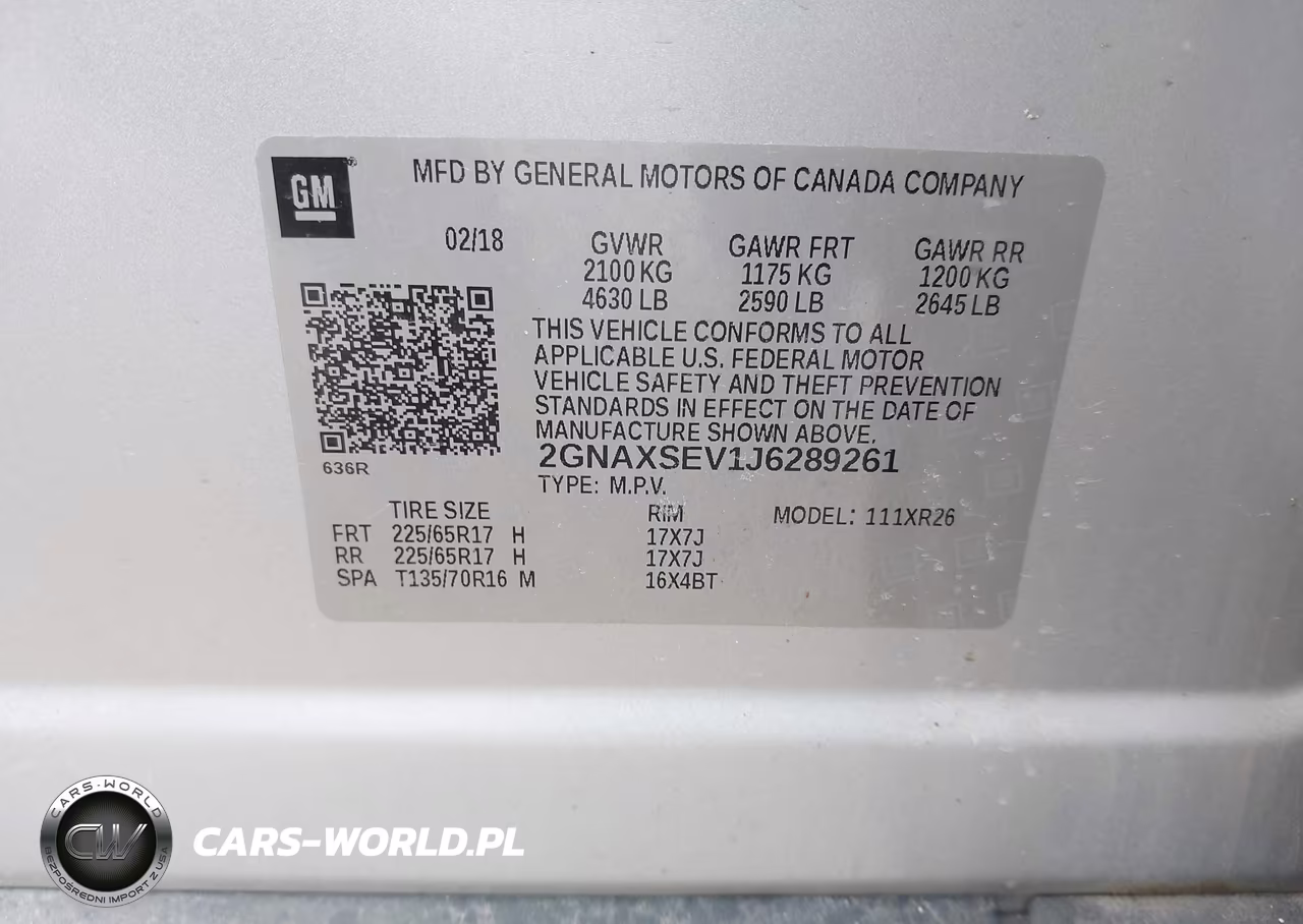 2018 Chevrolet Equinox Lt VIN:2GNAXSEV1J6289261 - 9
