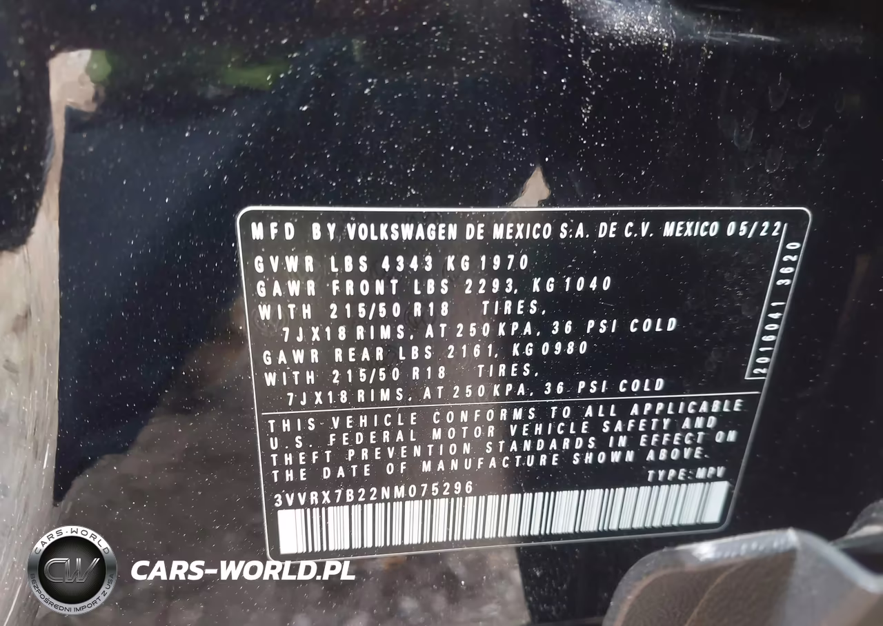 2022 Volkswagen Taos 1.5T Se VIN:3VVRX7B22NM075296 - 9