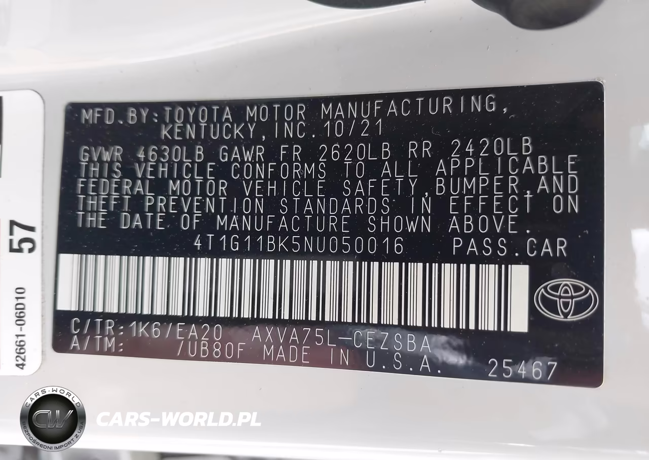 2022 Toyota Camry Se Awd VIN:4T1G11BK5NU050016 - 9