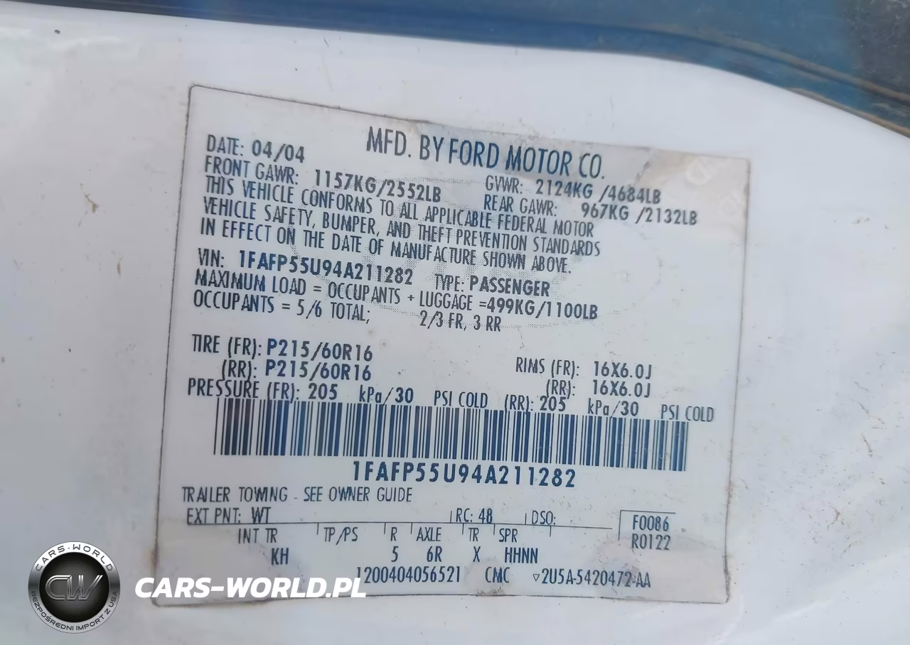 2004 Ford Taurus Ses VIN:1FAFP55U94A211282 - 9