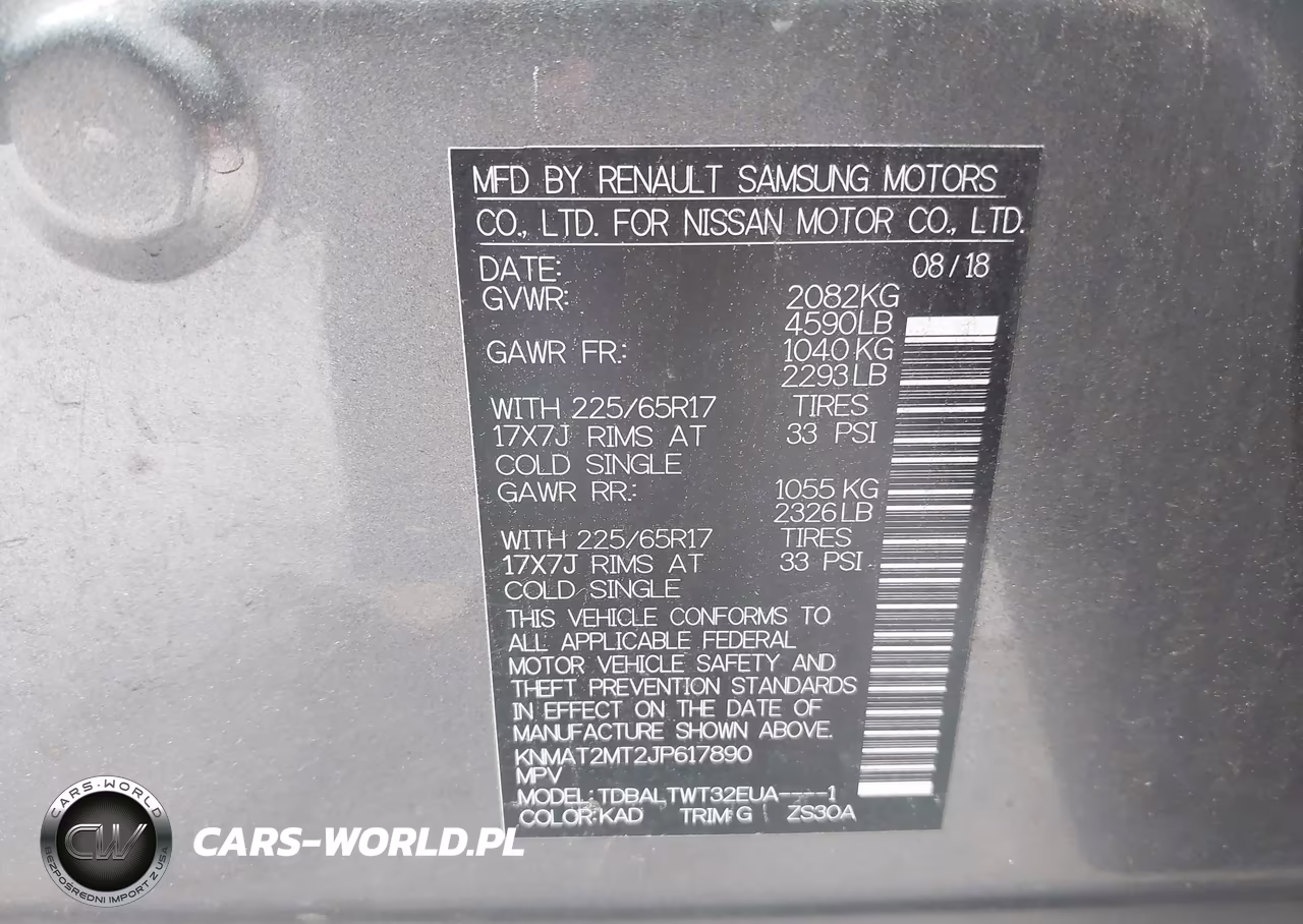 2018 Nissan Rogue Sv VIN:KNMAT2MT2JP617890 - 9