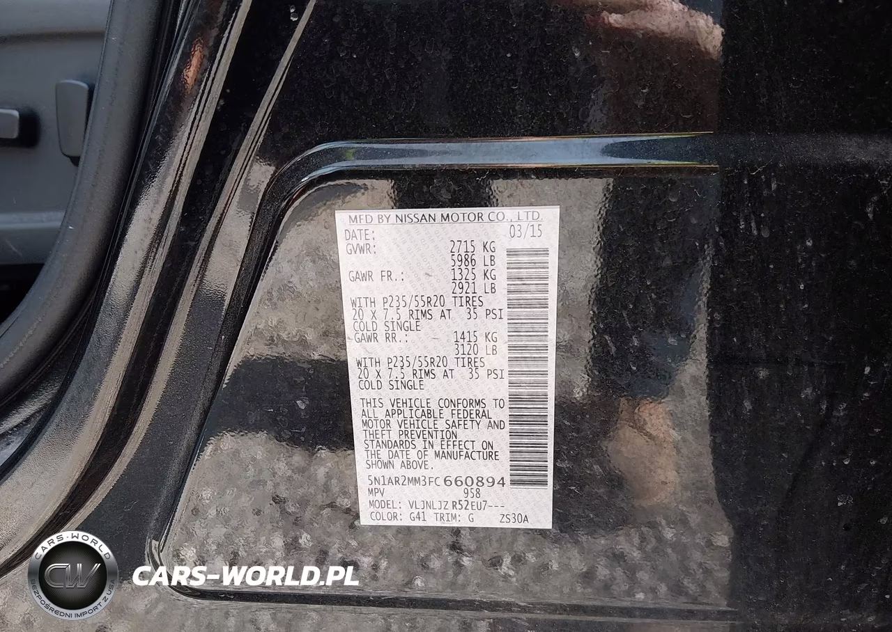2015 Nissan Pathfinder Platinum VIN:5N1AR2MM3FC660894 - 9