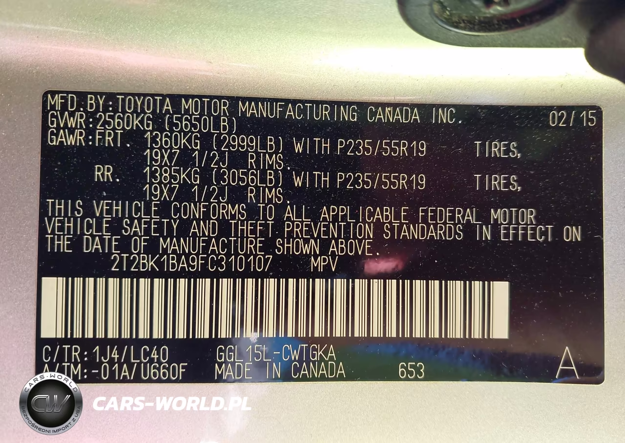 2015 Lexus Rx 350 VIN:2T2BK1BA9FC310107 - 9