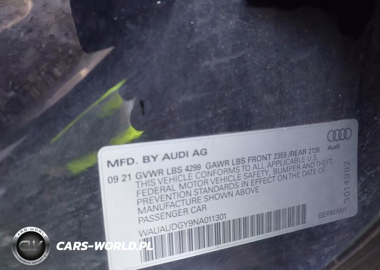 2022 Audi A3 Premium 40 Tfsi Front-Wheel Drive S Tronic VIN:WAUAUDGY9NA011301 - 9