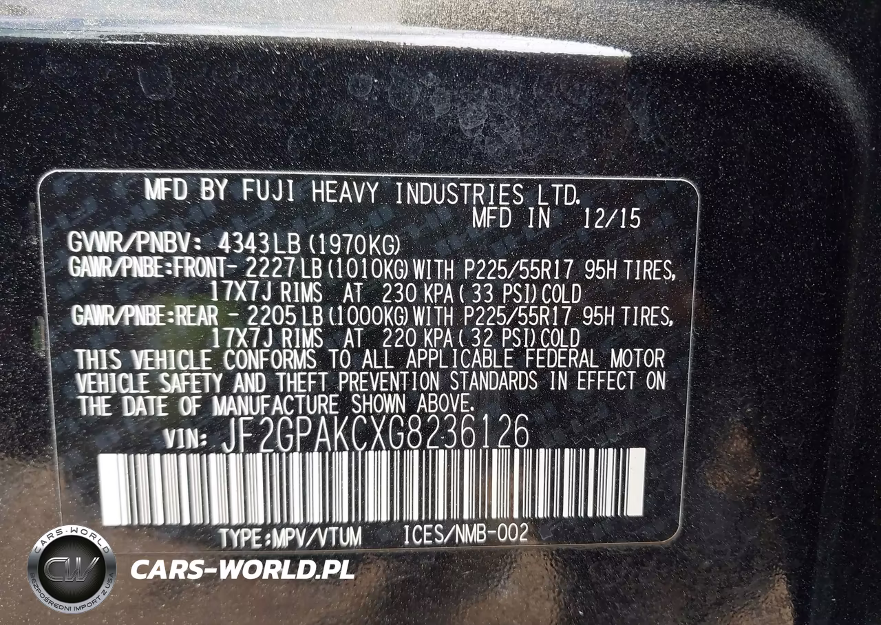 2016 Subaru Crosstrek 2.0I Limited VIN:JF2GPAKCXG8236126 - 9