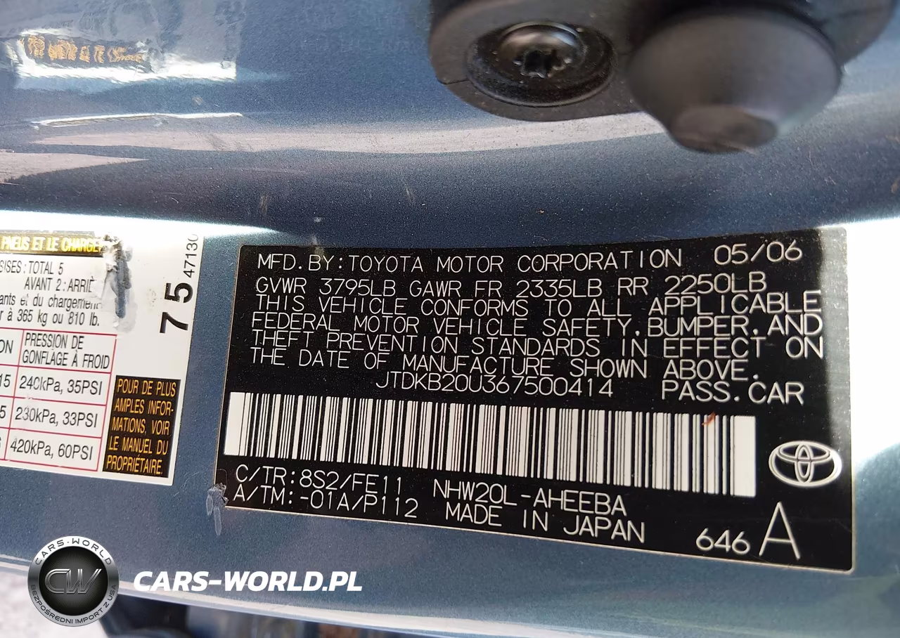 2006 Toyota Prius VIN:JTDKB20U367500414 - 9