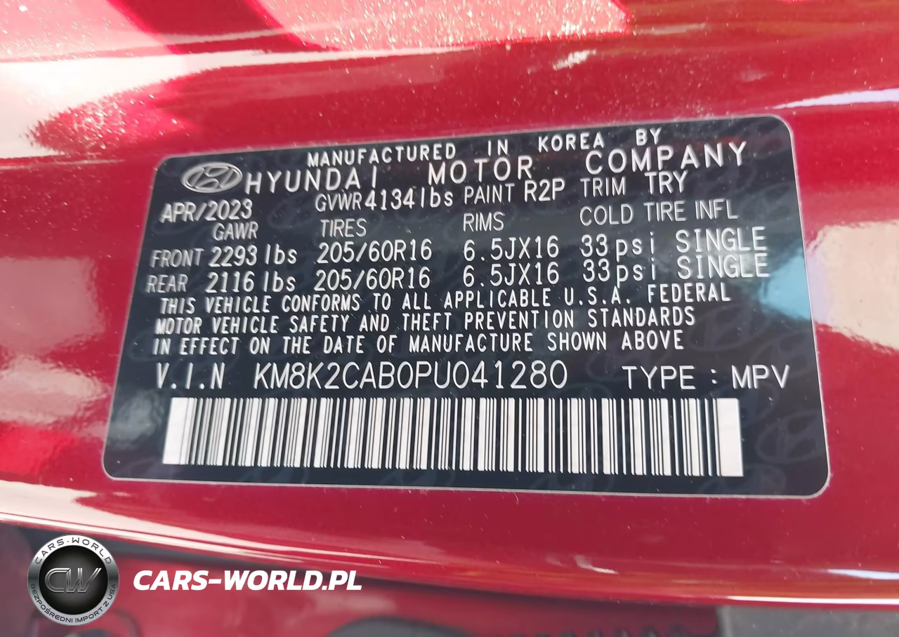 2023 Hyundai Kona Se VIN:KM8K2CAB0PU041280 - 9