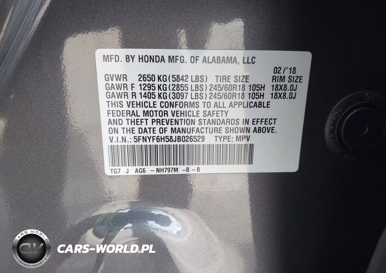 2018 Honda Pilot Ex-L VIN:5FNYF6H58JB026529 - 9