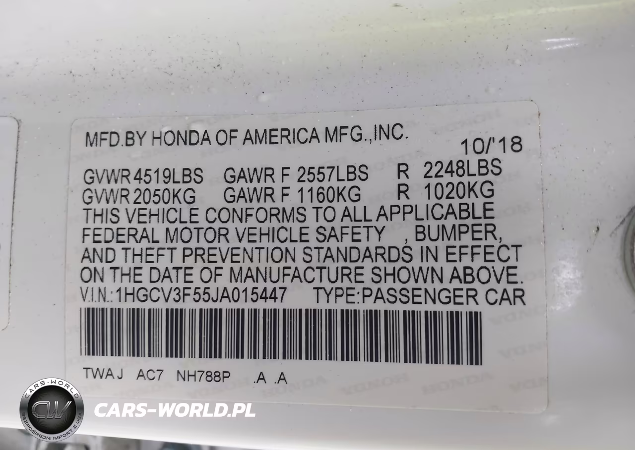 2018 Honda Accord Hybrid Ex-L VIN:1HGCV3F55JA015447 - 9