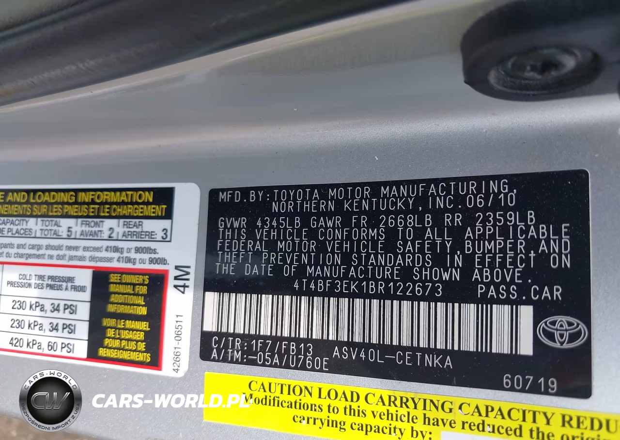 2011 Toyota Camry VIN:4T4BF3EK1BR122673 - 9