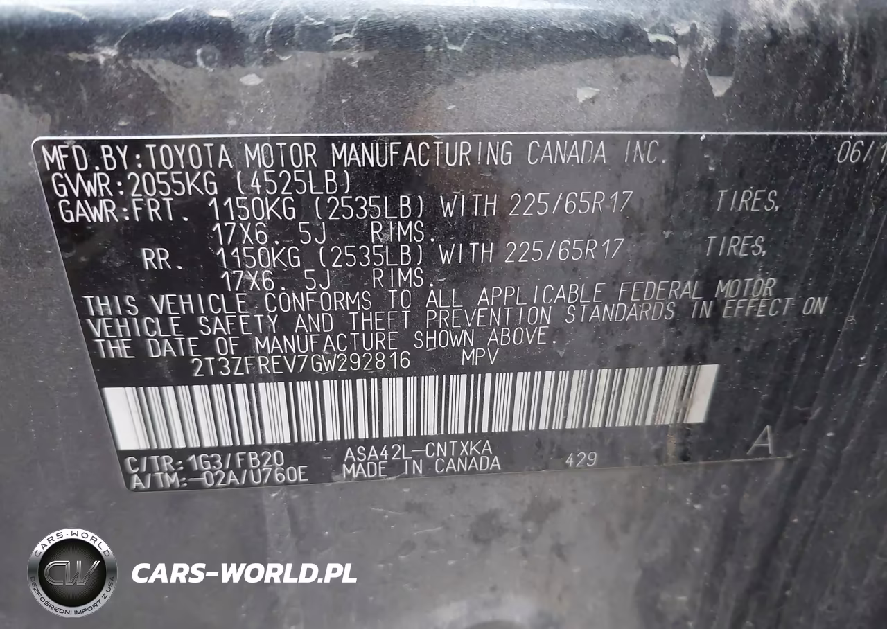 2016 Toyota Rav4 Le VIN:2T3ZFREV7GW292816 - 9