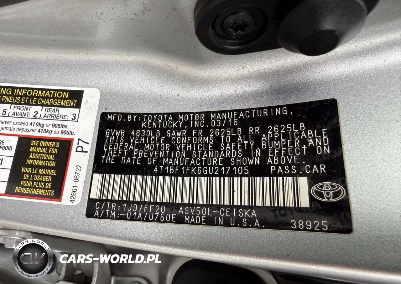 2016 Toyota Camry Se VIN:4T1BF1FK6GU217105 - 9