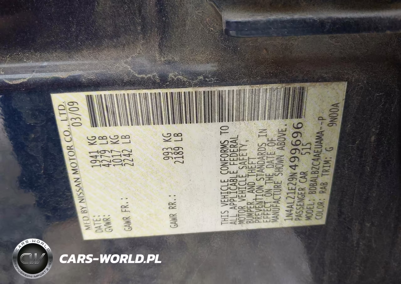 2009 Nissan Altima 2.5 S VIN:1N4AL21E29N499696 - 9