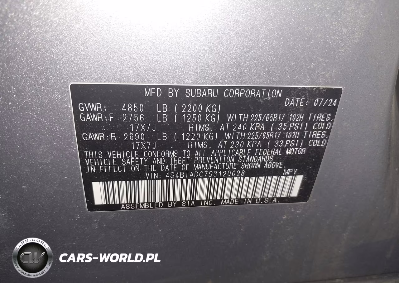2025 Subaru Outback Premium VIN:4S4BTADC7S3120028 - 9