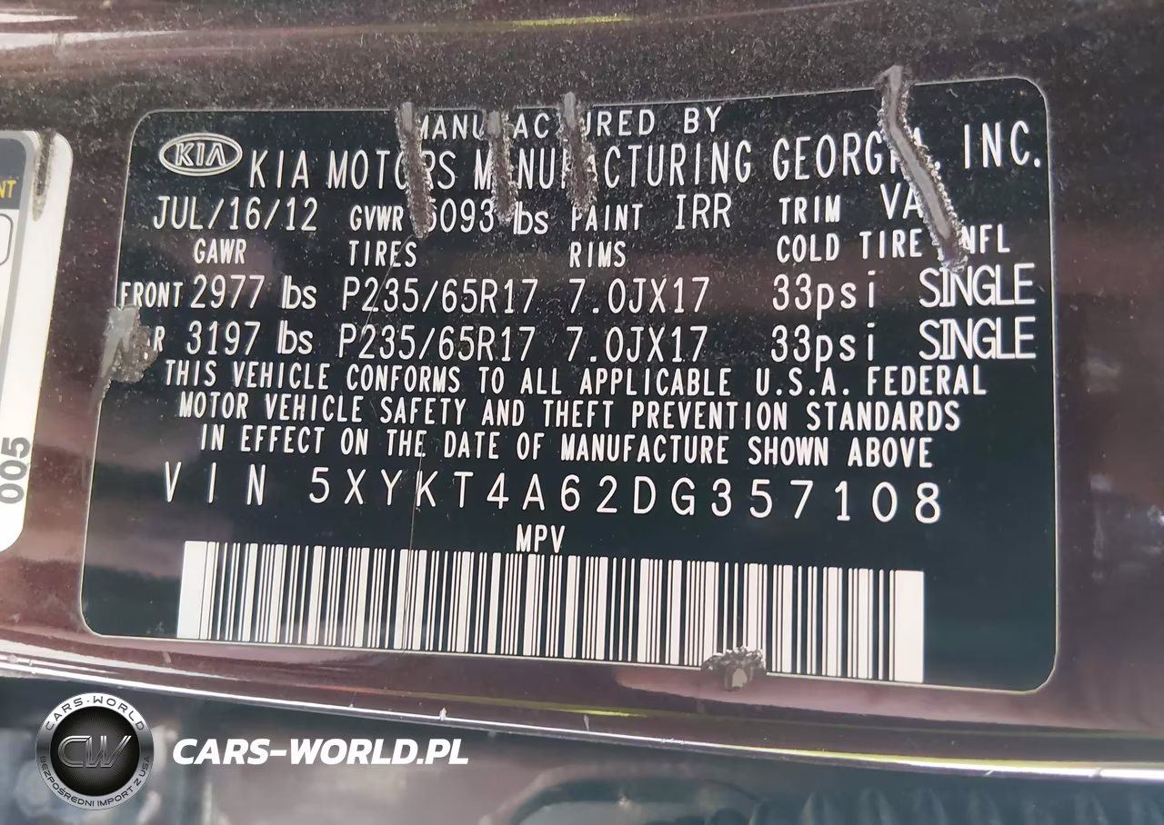 2013 Kia Sorento Lx VIN:5XYKT4A62DG357108 - 9