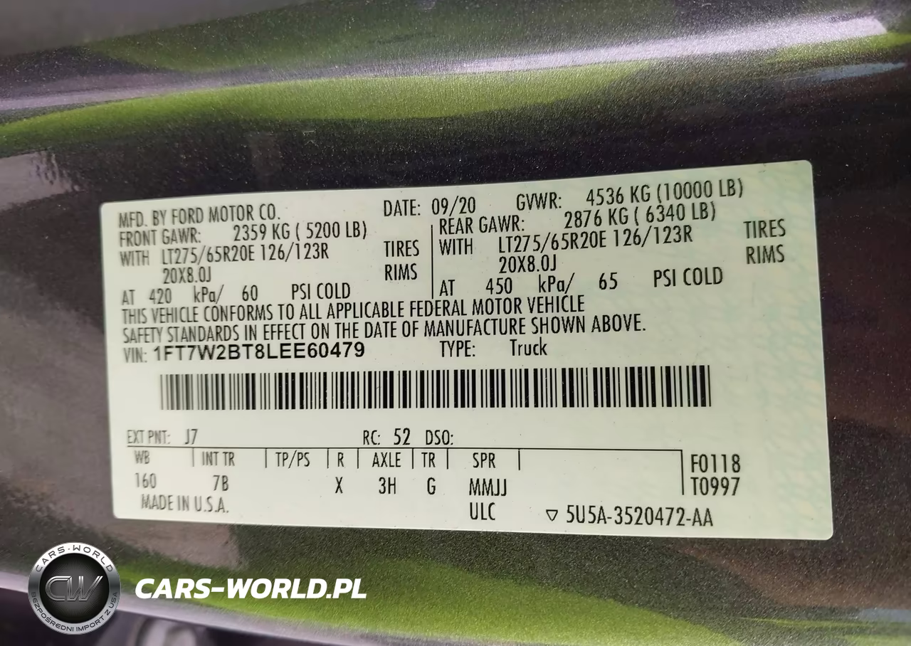 2020 Ford F-250 Platinum VIN:1FT7W2BT8LEE60479 - 9