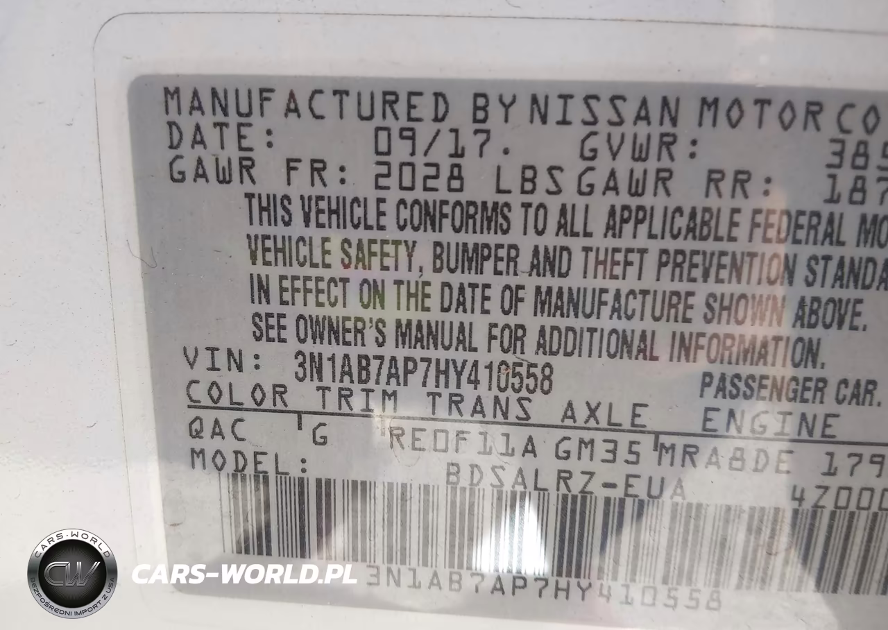 2017 Nissan Sentra Sr VIN:3N1AB7AP7HY410558 - 9