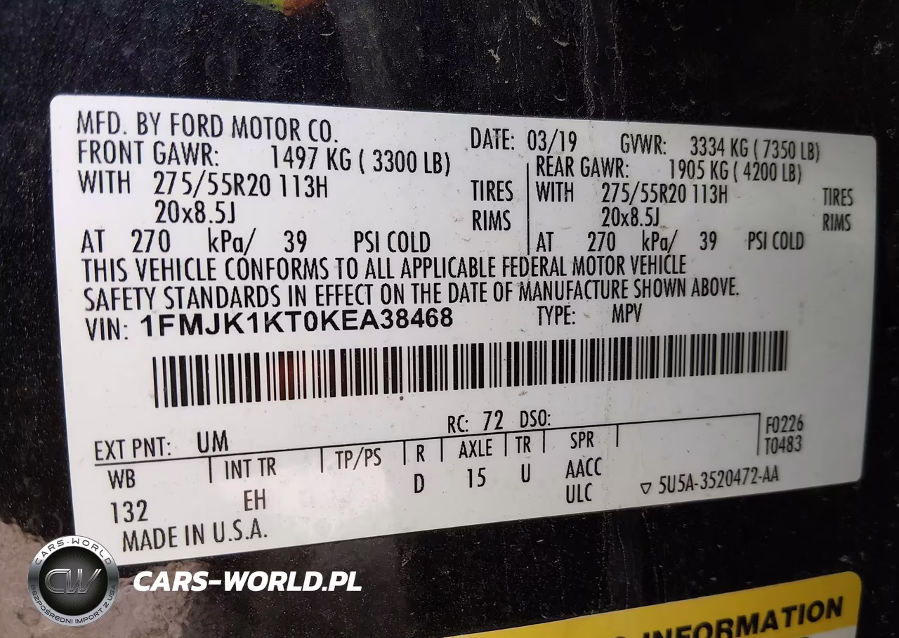 2019 Ford Expedition Max Limited VIN:1FMJK1KT0KEA38468 - 9