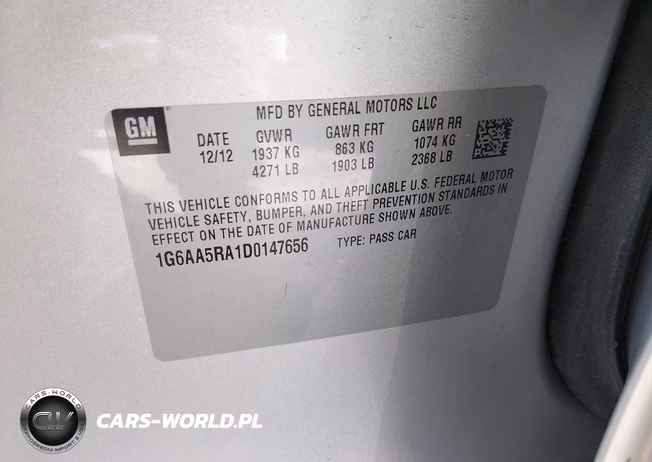 2013 Cadillac Ats Standard VIN:1G6AA5RA1D0147656 - 9