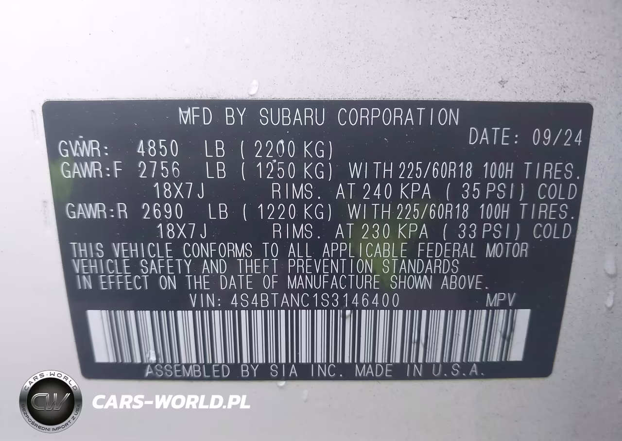2025 Subaru Outback Limited VIN:4S4BTANC1S3146400 - 9