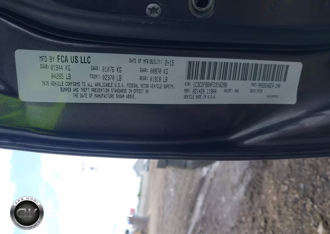 2015 Dodge Dart Sxt VIN:1C3CDFBBXFD316286 - 9