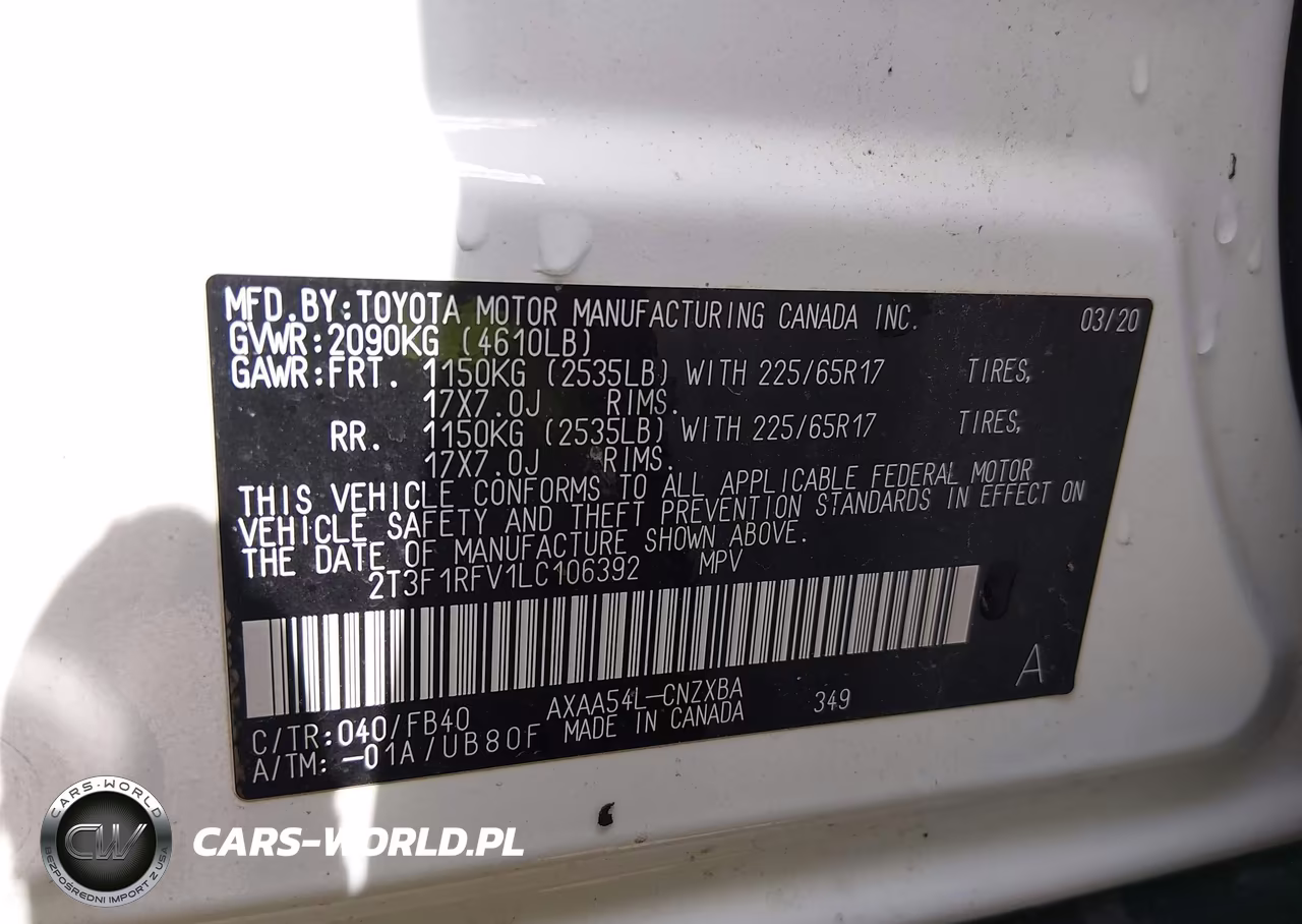 2020 Toyota Rav4 Le VIN:2T3F1RFV1LC106392 - 9