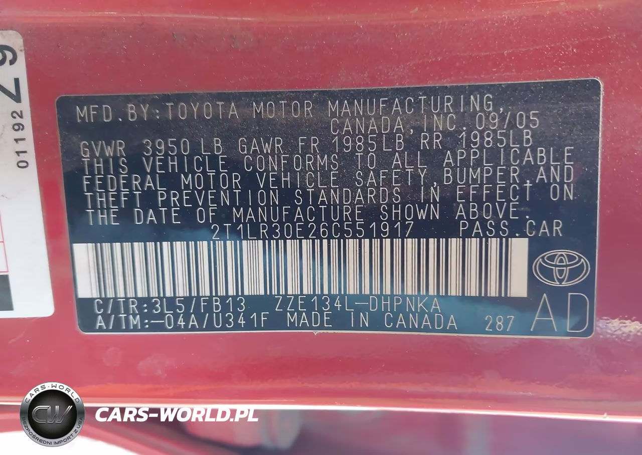2006 Toyota Matrix Xr VIN:2T1LR30E26C551917 - 9