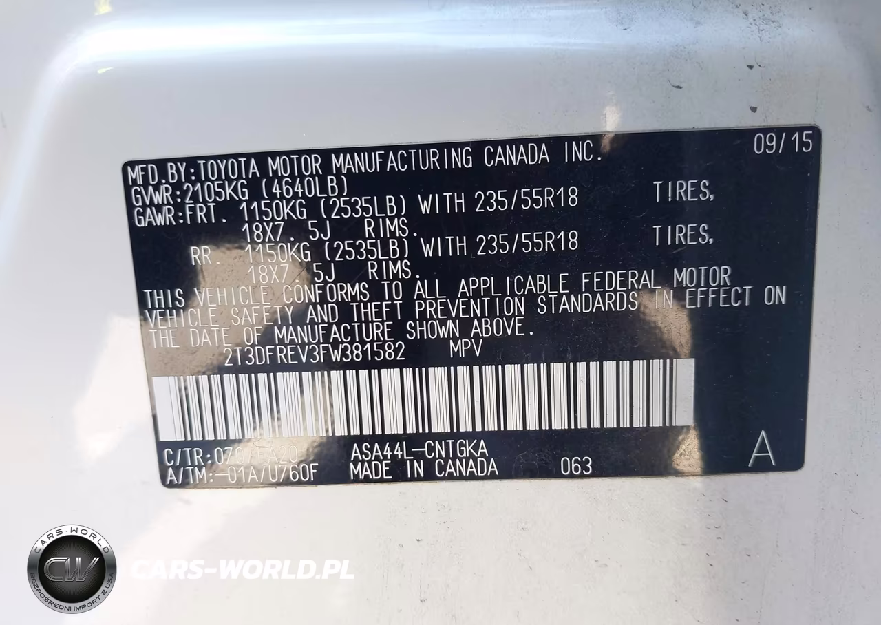 2015 Toyota Rav4 Limited VIN:2T3DFREV3FW381582 - 9