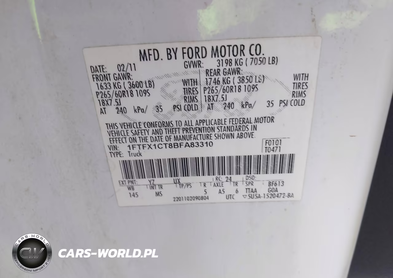 2011 Ford F-150 Xlt VIN:1FTFX1CT8BFA83310 - 9