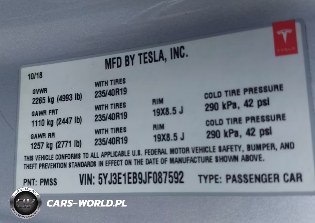 2018 Tesla Model 3 Long Range-Performance VIN:5YJ3E1EB9JF087592 - 9