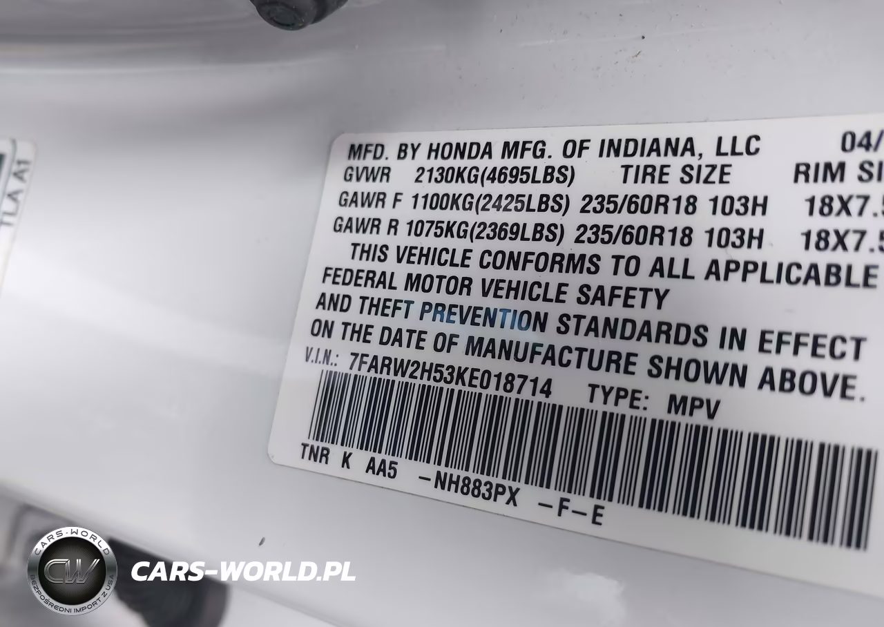 2019 Honda Cr-V Ex VIN:7FARW2H53KE018714 - 9