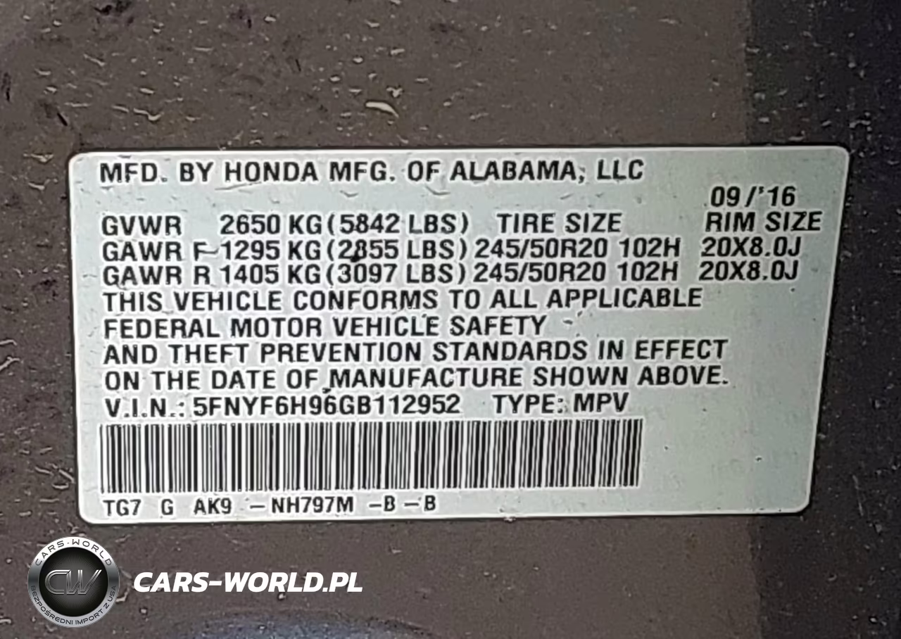 2016 Honda Pilot Touring VIN:5FNYF6H96GB112952 - 9