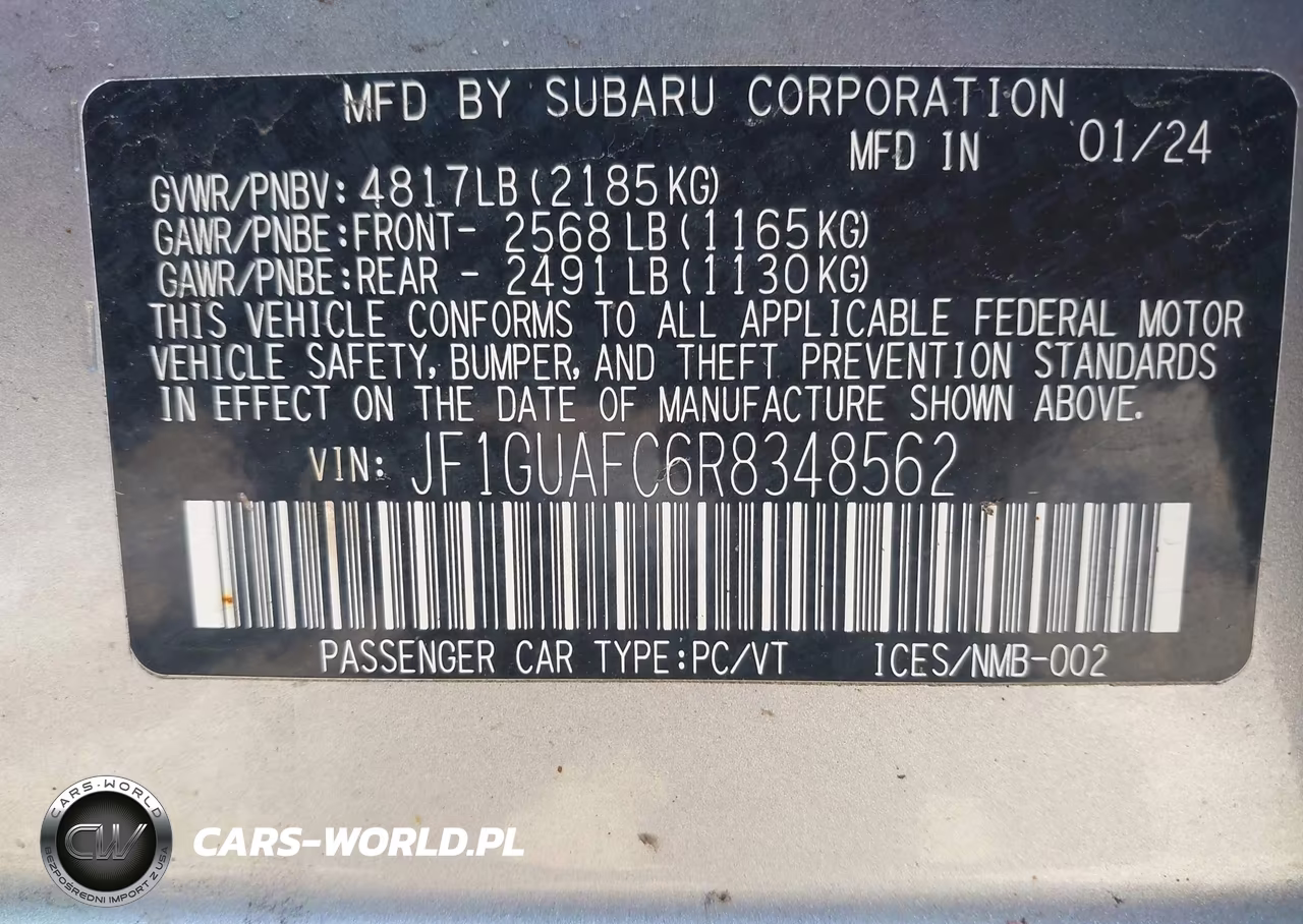 2024 Subaru Impreza Sport 5-Door VIN:JF1GUAFC6R8348562 - 9