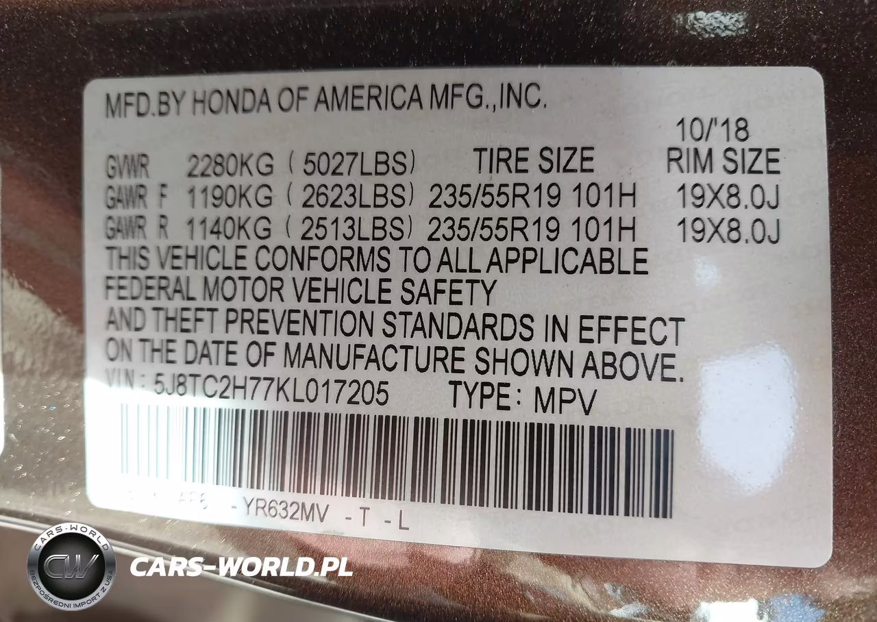 2019 Acura Rdx Advance Package VIN:5J8TC2H77KL017205 - 9