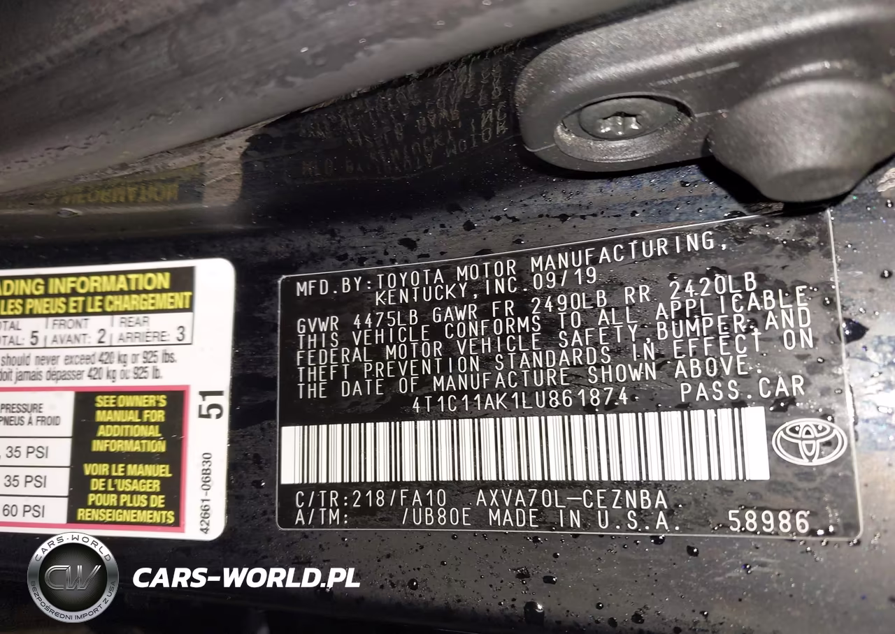 2020 Toyota Camry Le VIN:4T1C11AK1LU861874 - 9