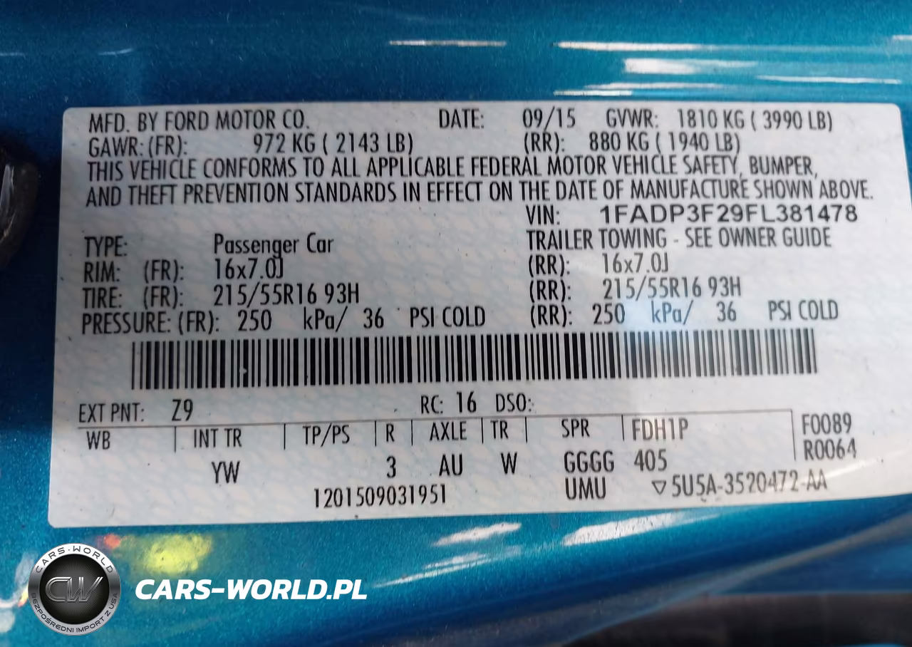 2015 Ford Focus Se VIN:1FADP3F29FL381478 - 9