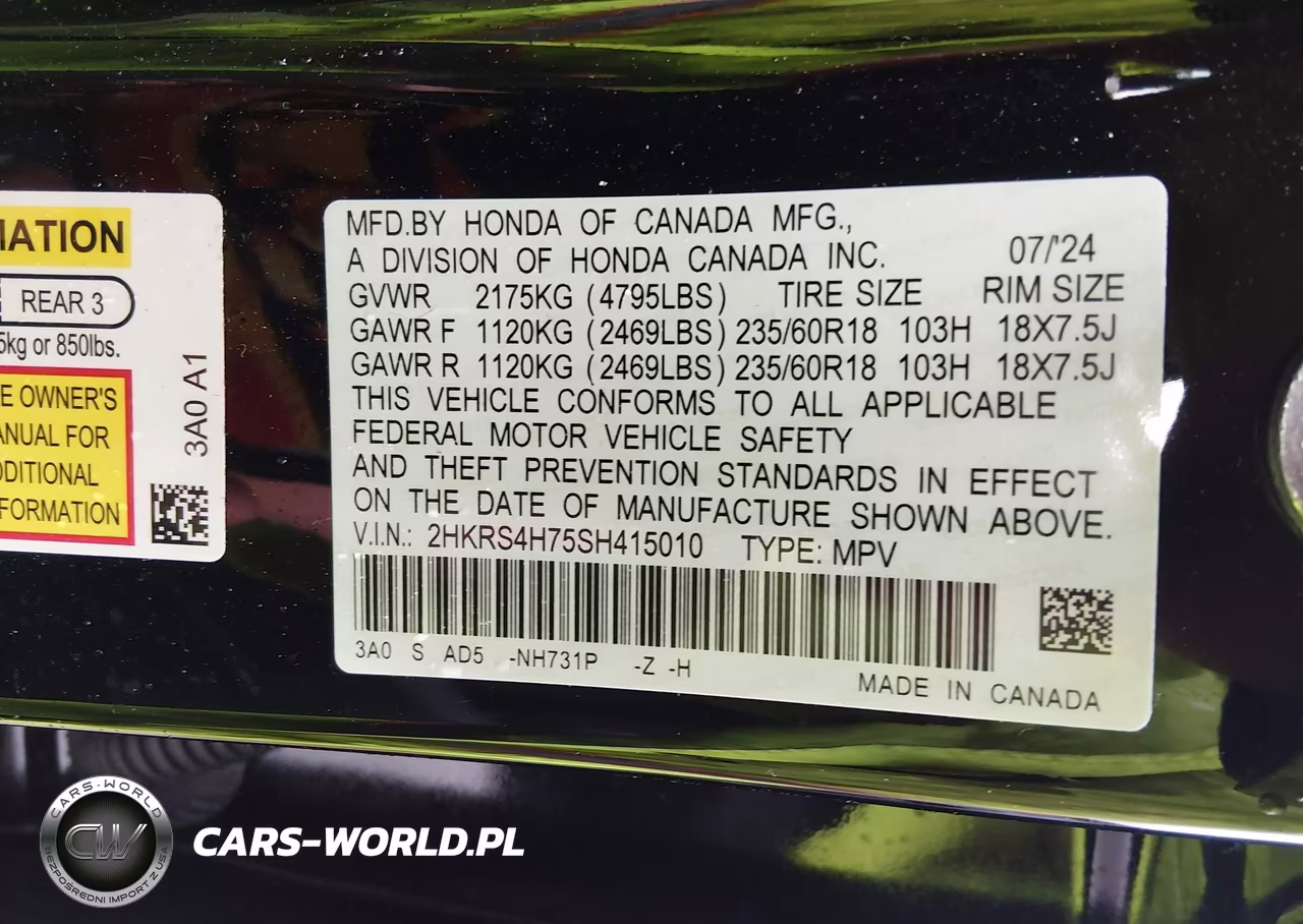 2025 Honda Cr-V Ex-L Awd VIN:2HKRS4H75SH415010 - 9