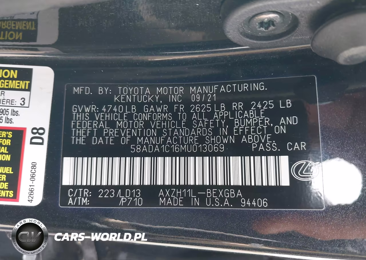 2021 Lexus Es 300H VIN:58ADA1C16MU013069 - 9