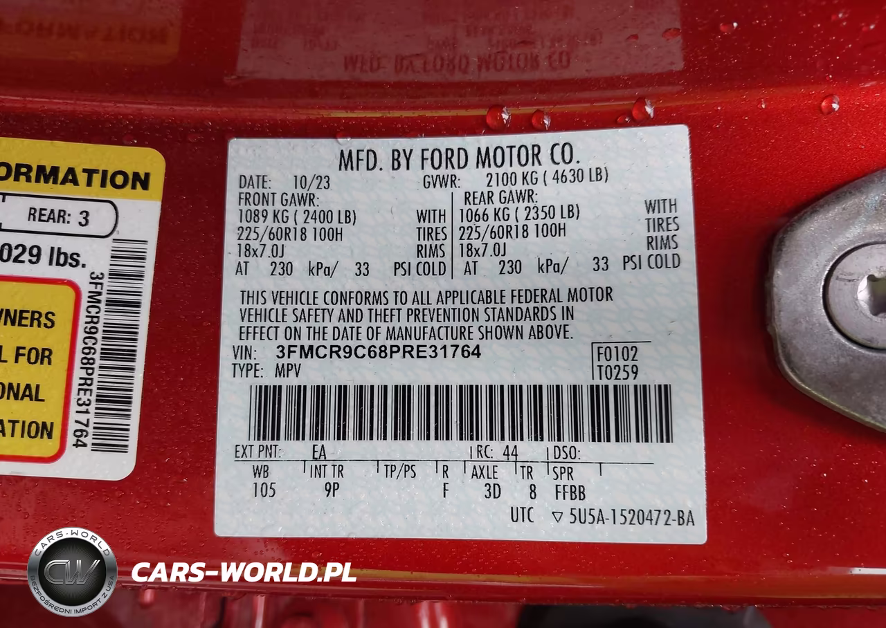 2023 Ford Bronco Sport Outer Banks VIN:3FMCR9C68PRE31764 - 9