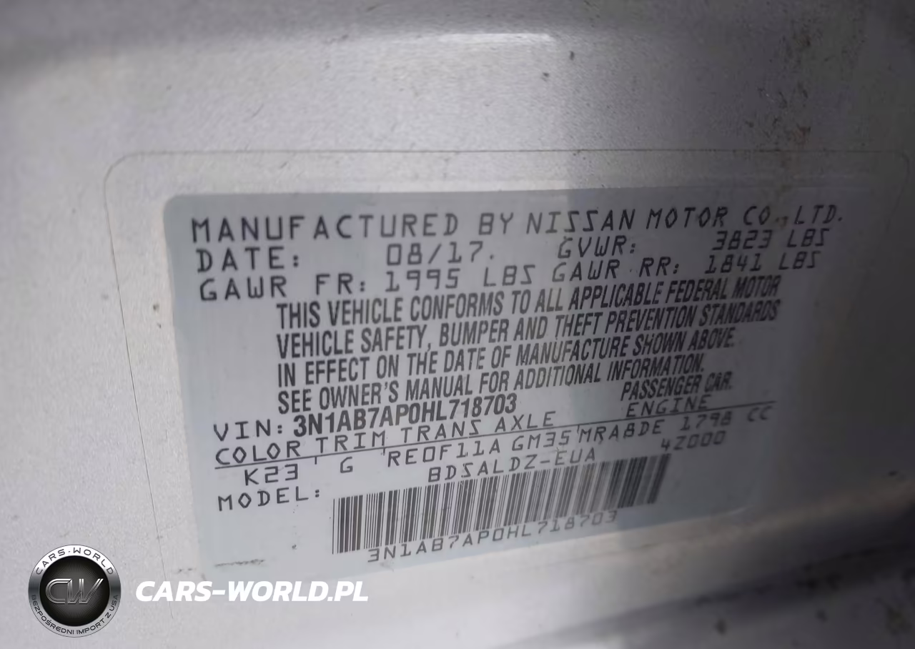 2017 Nissan Sentra Sv VIN:3N1AB7AP0HL718703 - 9