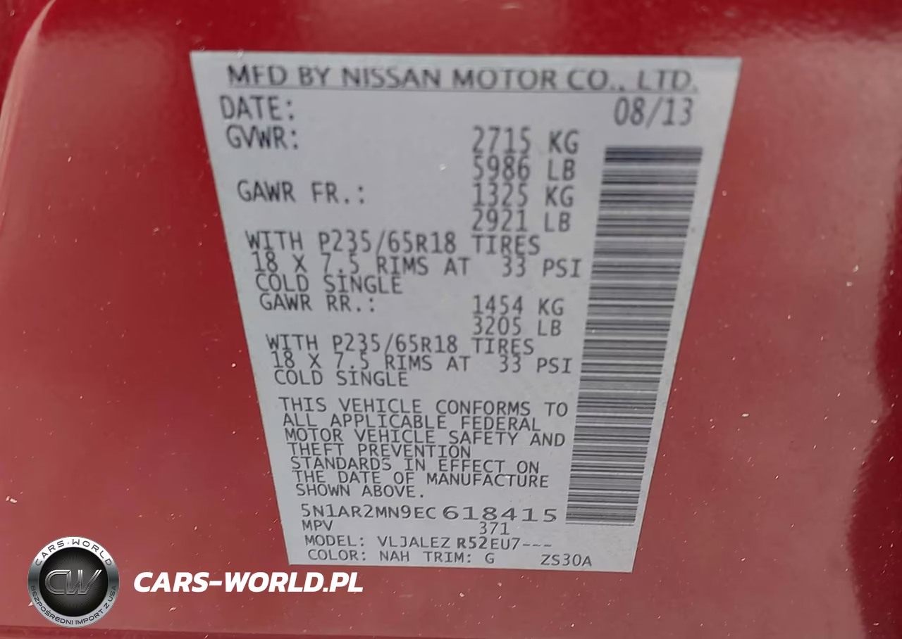 2014 Nissan Pathfinder Sv VIN:5N1AR2MN9EC618415 - 9