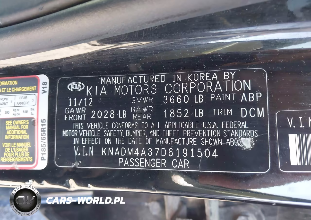 2013 Kia Rio Lx VIN:KNADM4A37D6191504 - 9