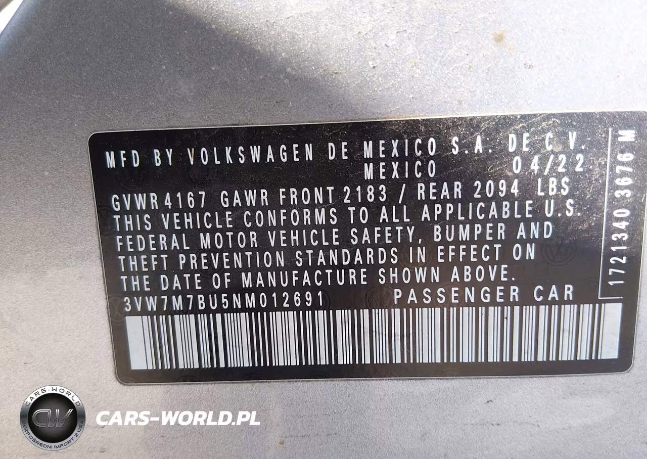 2022 Volkswagen Jetta 1.5T Se VIN:3VW7M7BU5NM012691 - 9