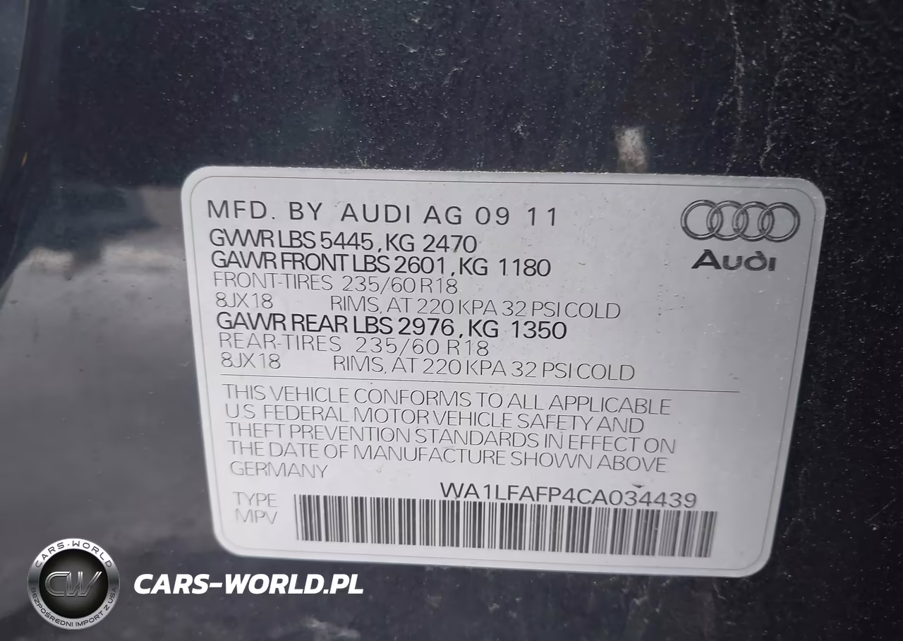 2012 Audi Q5 2.0T Premium VIN:WA1LFAFP4CA034439 - 9
