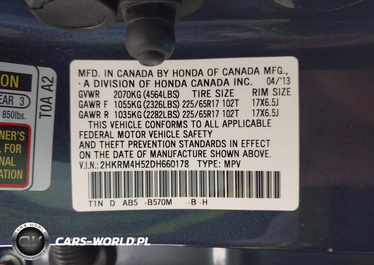 2013 Honda Cr-V Ex VIN:2HKRM4H52DH660178 - 9
